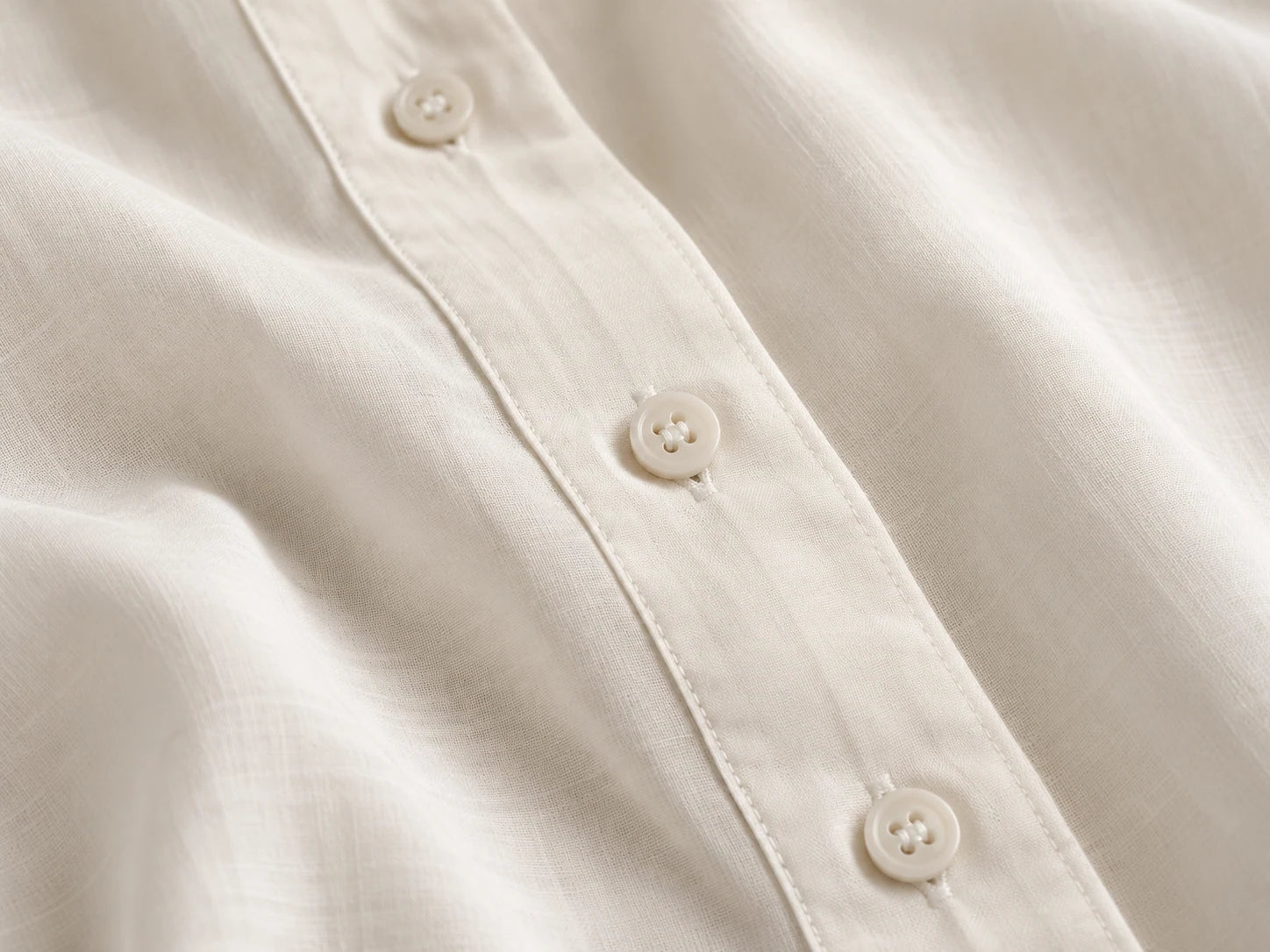 Ivory Pocket Shirt, Ivory: Button detail; AI design preview, not verified merchandise evidence