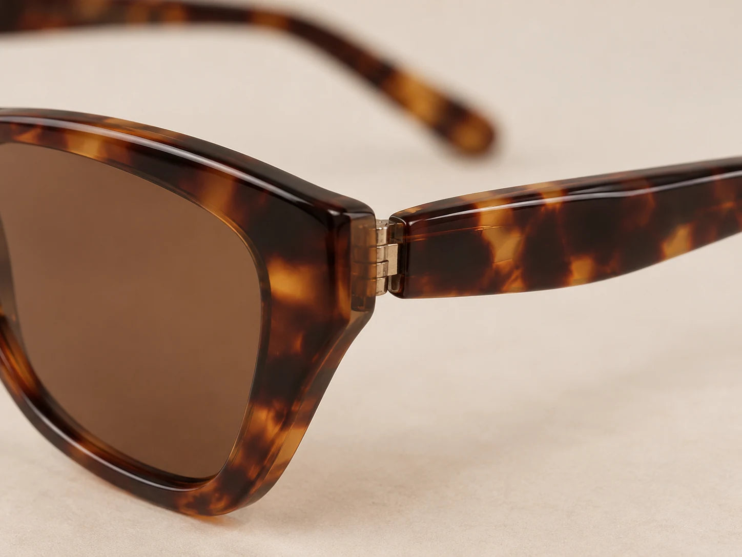 Tortoiseshell Sunglasses, Tortoiseshell: Hinge concept; AI design preview, not verified merchandise evidence