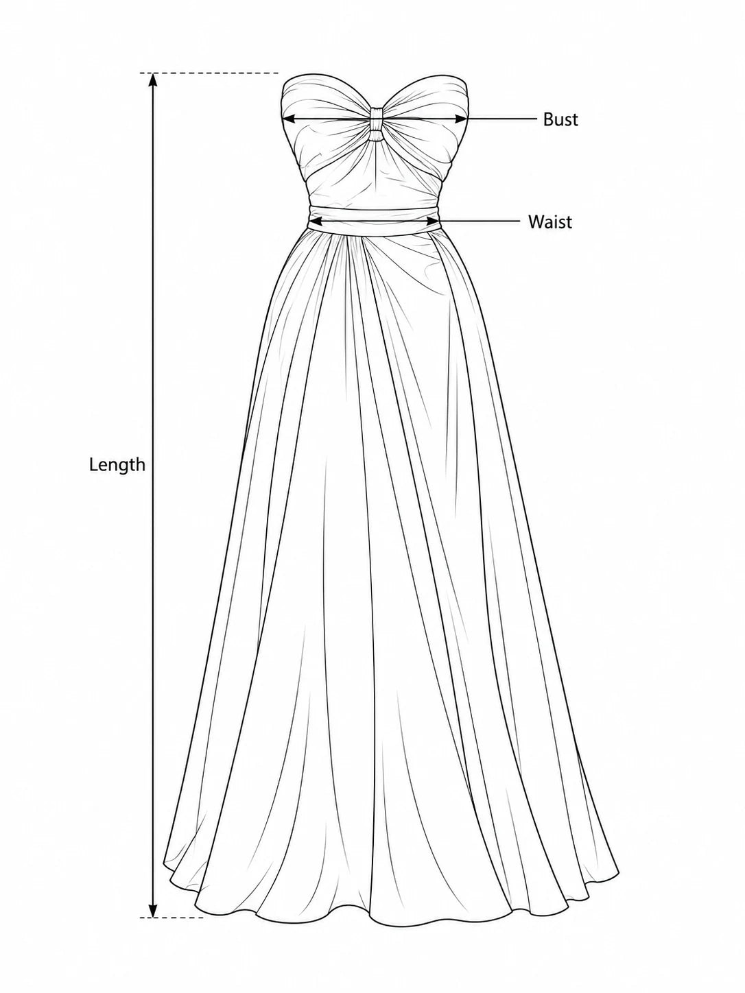 dresses measurement illustration