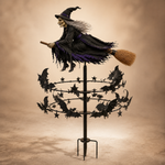 Witch garden wind spinner with three bat and star rings
