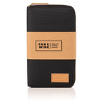 Black family passport holder with presentation sleeve