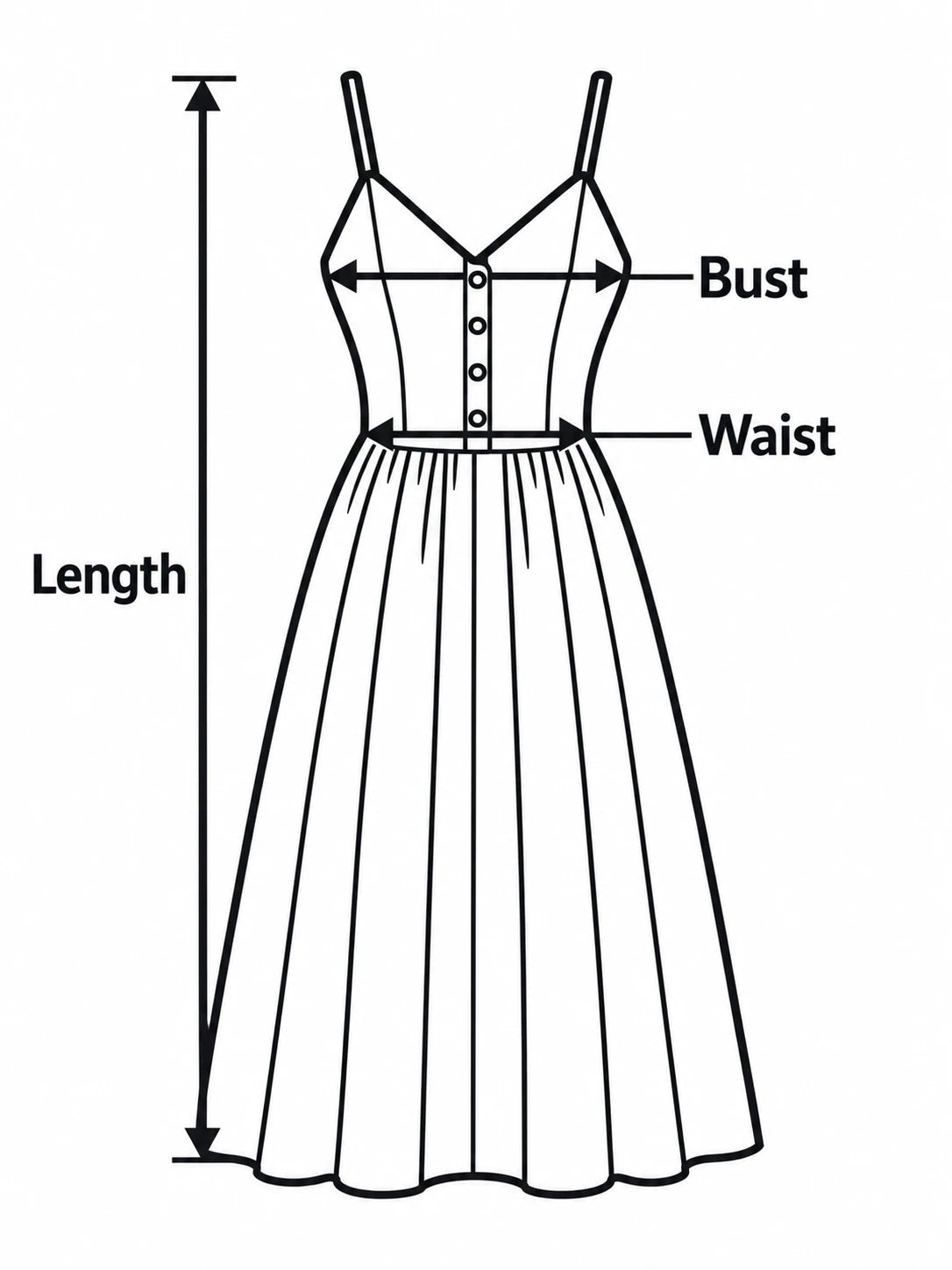 dresses measurement illustration